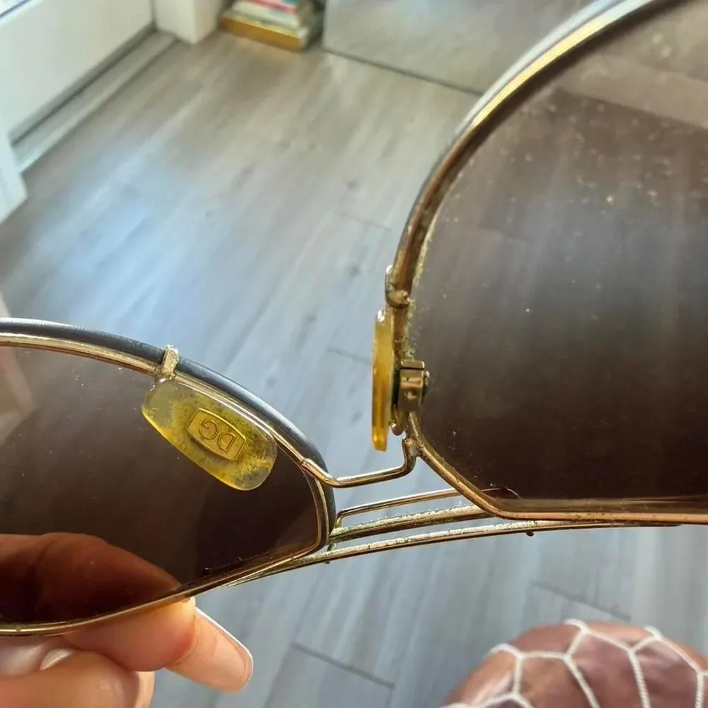 Dolce & Gabbana Vintage Brown and Gold Aviator Sunglasses #41385